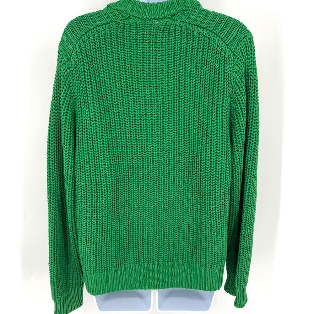 Tory Burch Sport Sweater Crewneck Side Striped Rainbow Green Size Medium - Picture 3 of 9